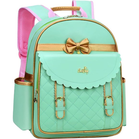 Girls Green Waterproof PU Leather Backpack main image 5